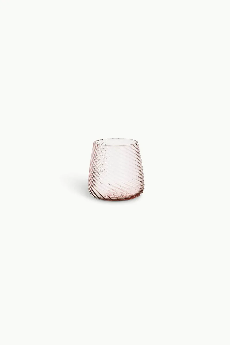 Coincasa γυάλινο ποτήρι "Optical" 8,5 x 8,5 cm - 006533166 Ροζ Ανοιχτό