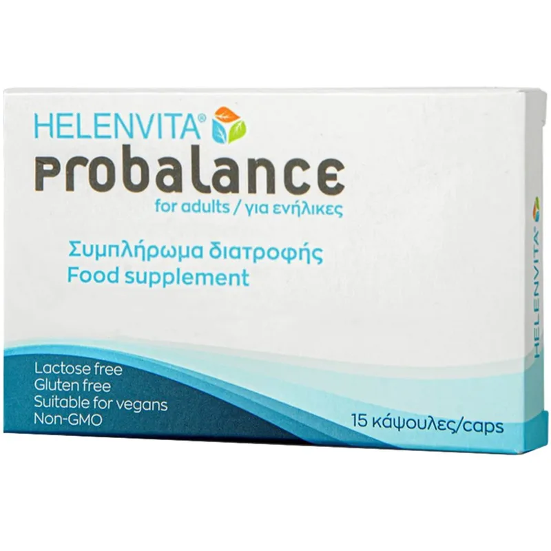 Helenvita Probalance For Adults Συμπλήρωμα Διατροφής Ενηλίκων με Προβιοτικά που Ενισχύει την Καλή Λειτουργία του Εντέρου 15caps