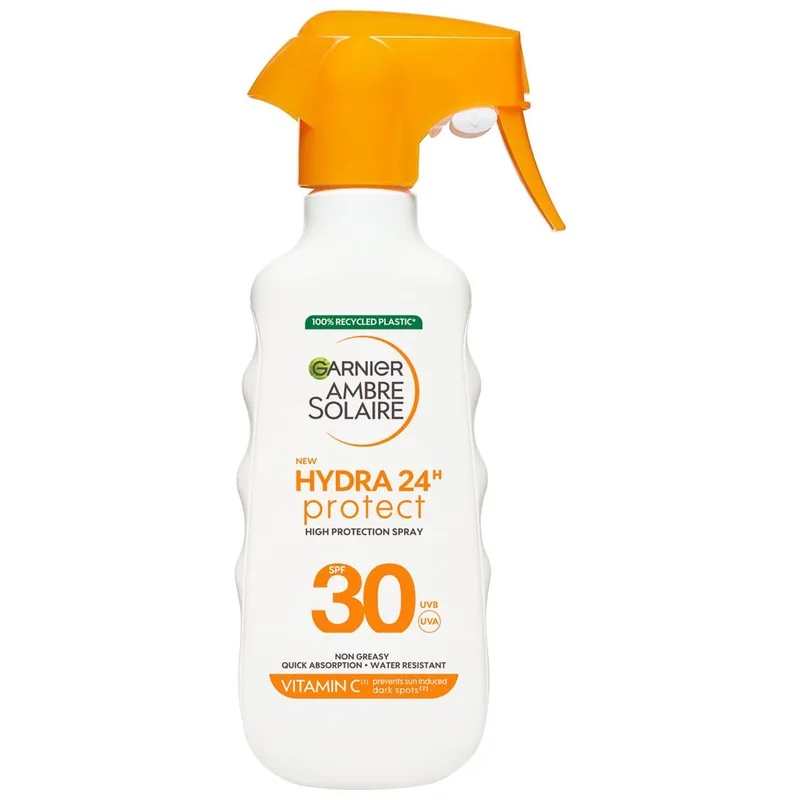 Garnier Ambre Solaire Hydra 24H Protect Spf30 Αντηλιακό Σπρέι Υψηλής Προστασίας με Βιταμίνη Ε 270ml