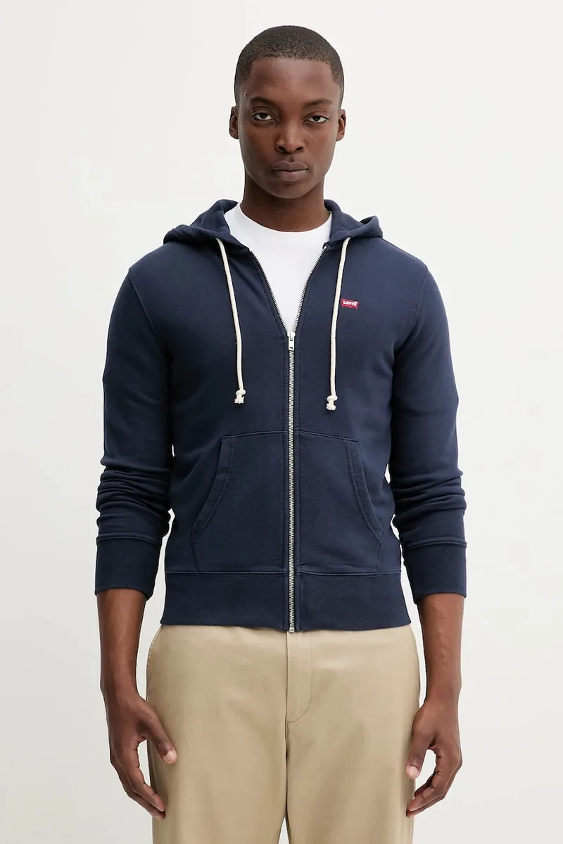 Levi's μπλούζα με κουκούλα και κουμπιά ανδρική βαμβακερή THE ORIGINAL HM ZIP UP