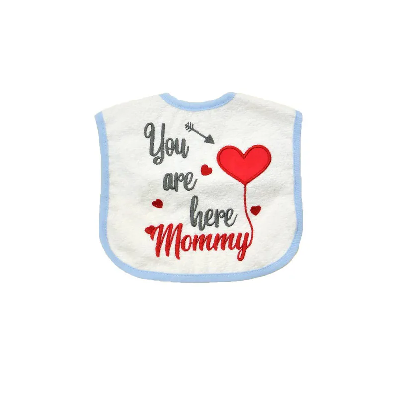 Βρεφική σαλιάρα με σχέδιο you are here mommy Μπλε 16524