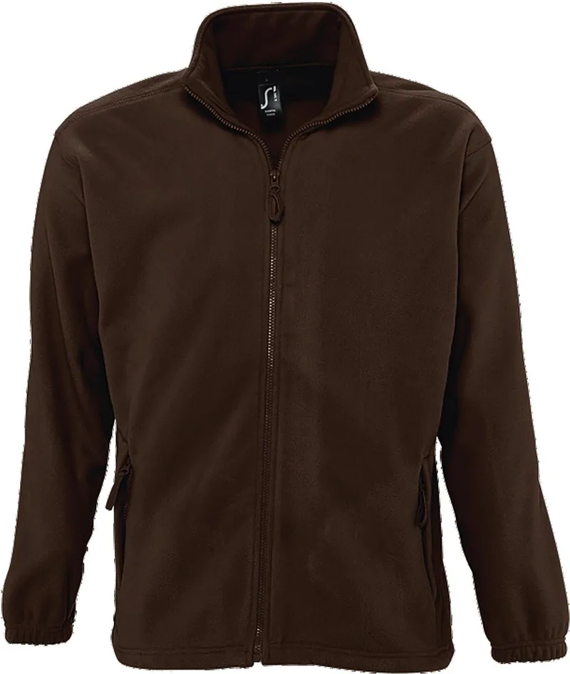 Ανδρική ζακέτα fleece North SOLS 55000 Dark Chocolate