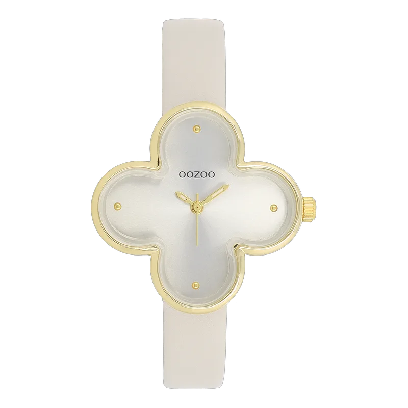 OOZOO Timepieces - C11521, Χρυσό case with Grey Leather Strap