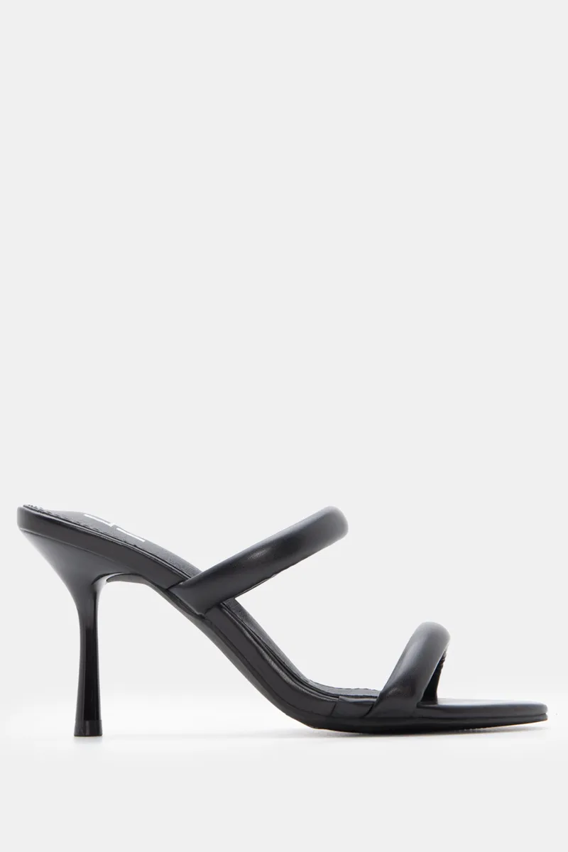 LUIGI DESIGN - Mules με Διπλά Λουράκια - Μαύρο