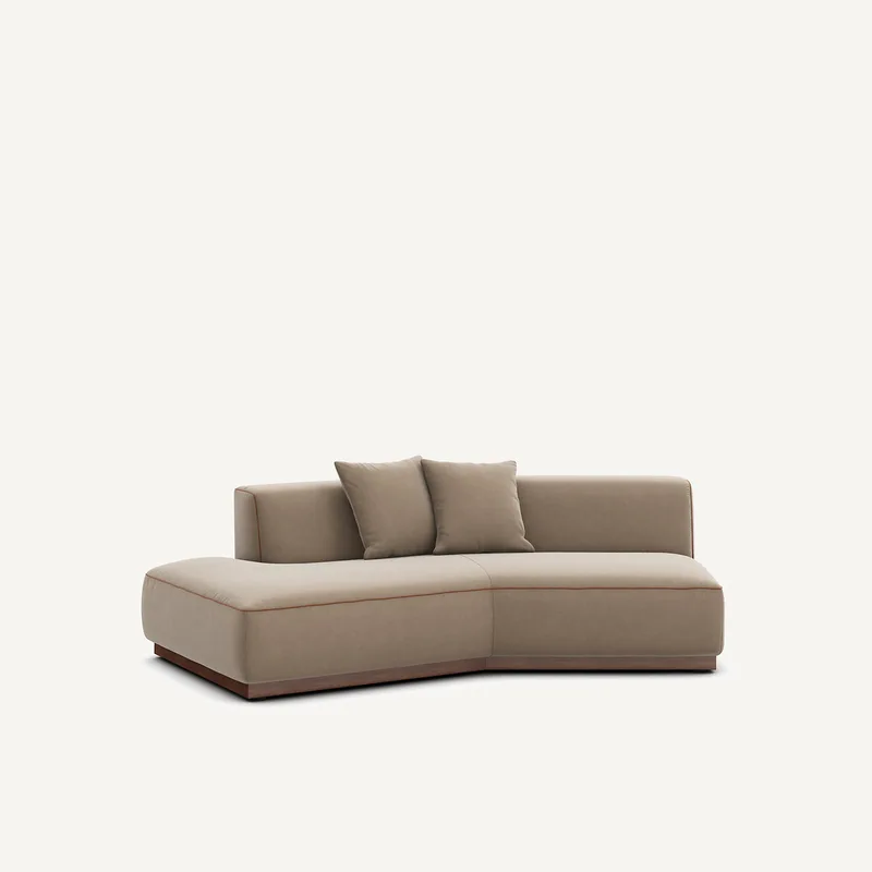 Γωνία καναπέ αριστερή από βελούδο Μ143xΠ221xΥ67cm