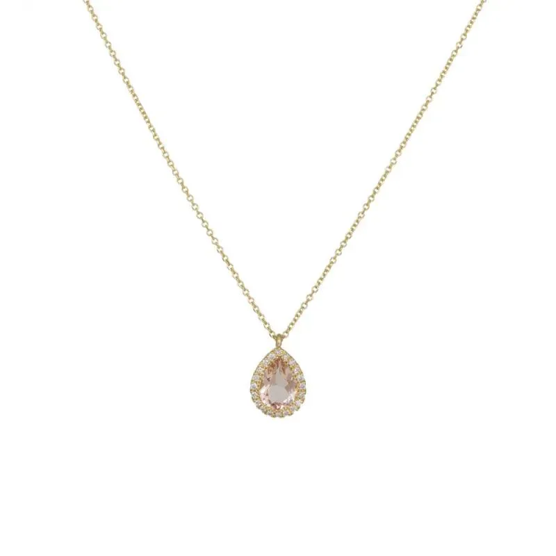 Χρυσό κολιέ Κ18 Morganite and Brilliants 043567 043567 Χρυσός 18 Καράτια