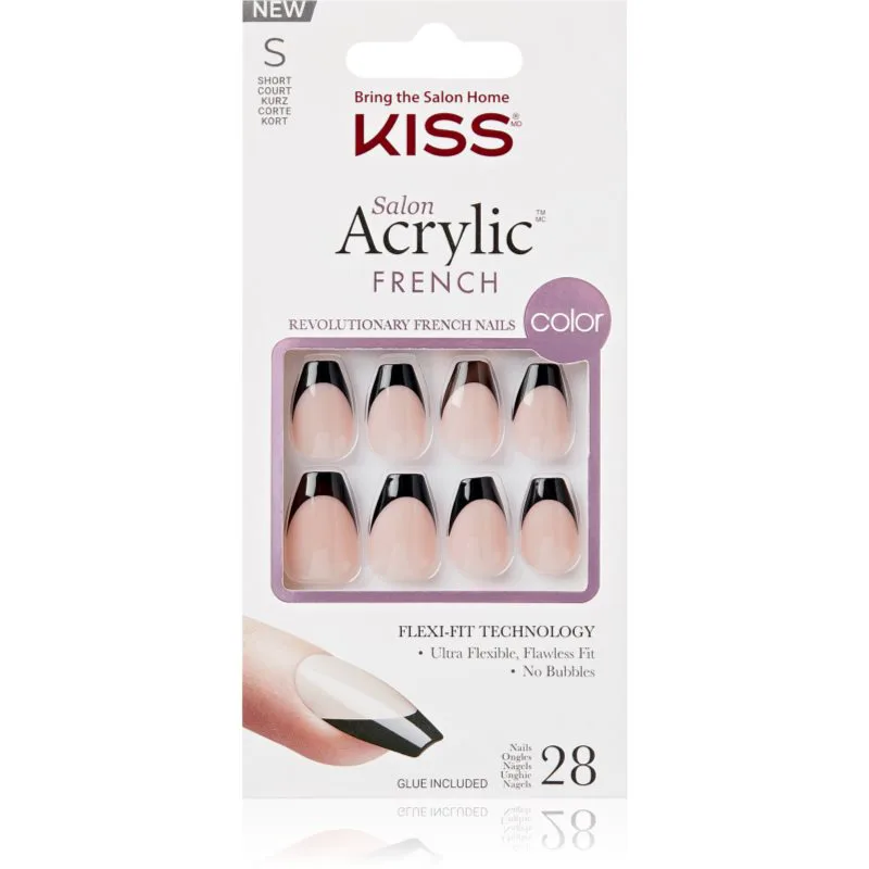 KISS Acrylic French Color Ψεύτικα νύχια Flame 28 τμχ