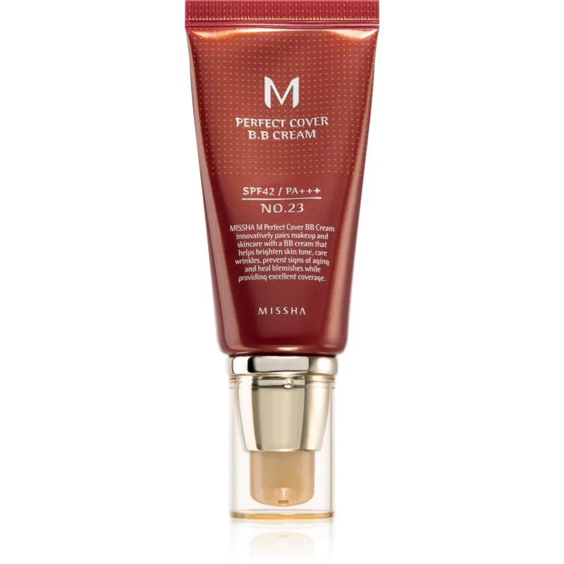 Missha M Perfect Cover ΒΒ κρέμα πολύ μεγάλη προστασία απο τον ήλιο απόχρωση No. 23 Natural Μπεζ SPF42/PA+++ 50 ml