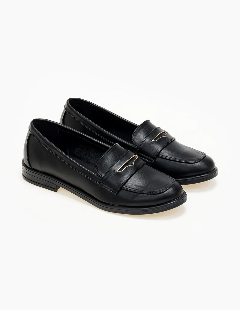 Basic χαμηλά loafers - Μαύρο