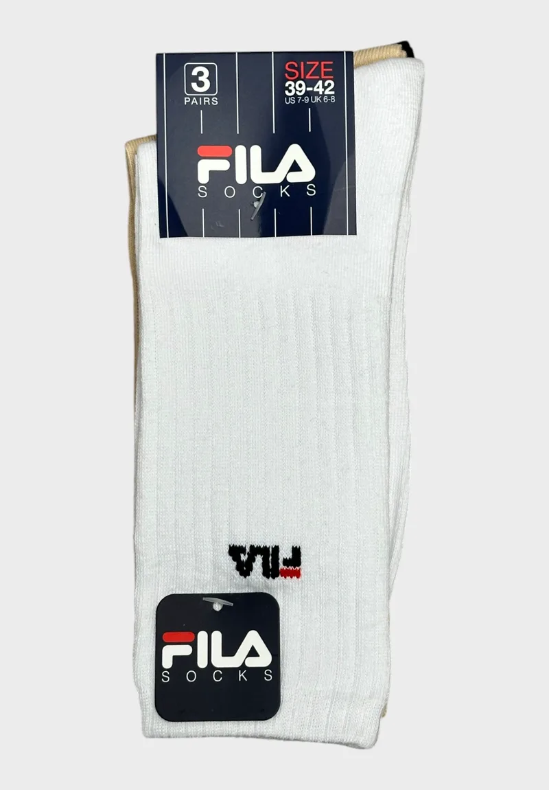 Fila Ανδρικές Κάλτσες Cookies 3Pack White/Beige/Black F4450-433-Πολύχρωμο