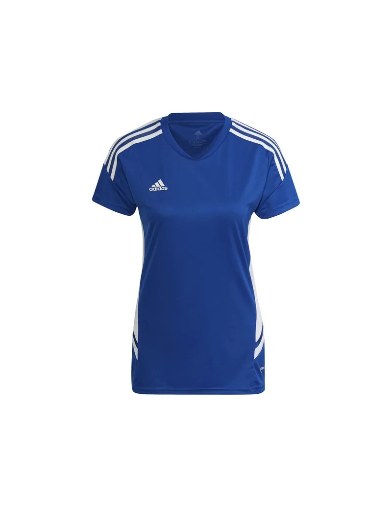 Adidas Condivo 22 Γυναικείο Αθλητικό T-shirt Fast Drying με V Λαιμόκοψη Μπλε HD4724