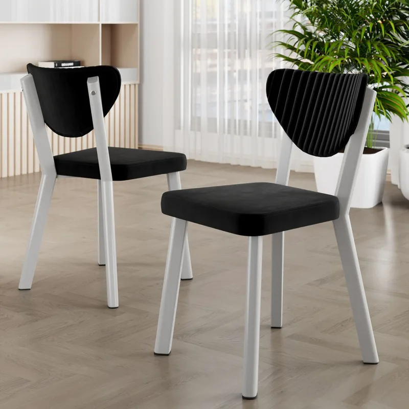Σετ Καρέκλες (6 Τμχ) Arfe - Black, White 240Chr1784 (45x86x46 cm)