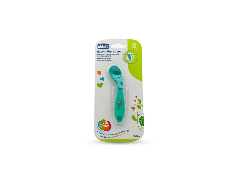 Κουτάλι Σιλικόνης Baby's First Spoon 8m+ Green Chicco