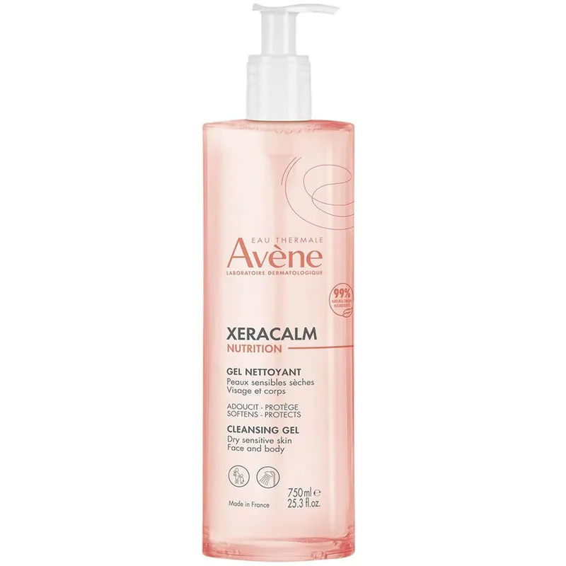Avene Xeracalm Nutrition Cleansing Gel 750ml Τζελ Καθαρισμού Προσώπου & Σώματος για Ευαίσθητες & Ξηρές Επιδερμίδες