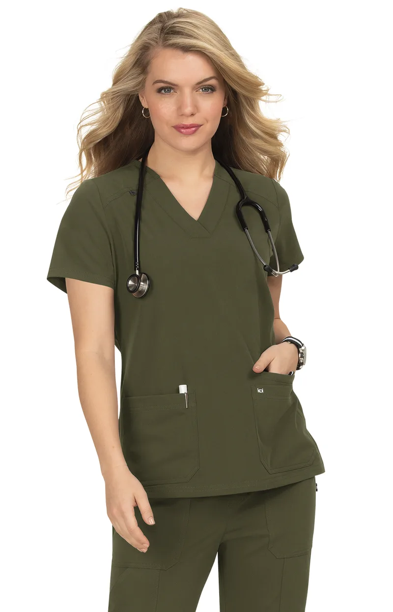 Μπλούζα Γυναικεία Υγειονομικών KOI™ USA Hustle and Heart Olive Green