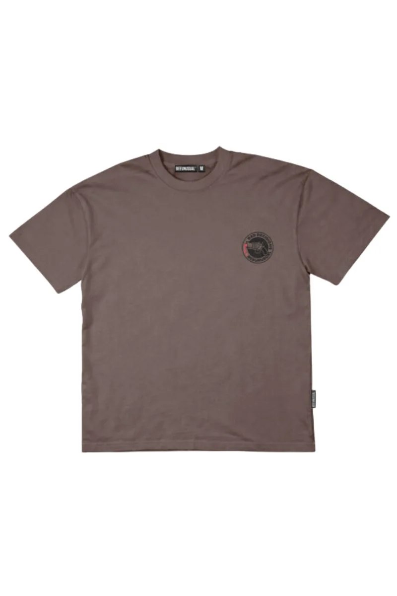 Bee Unusual Oversized T-Shirt - Καφέ-AT-260234-BROWN