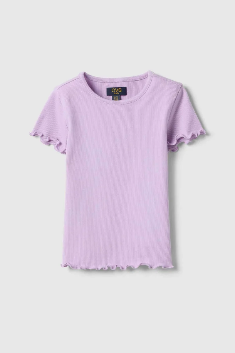 OVS παιδικό T-shirt μονόχρωμο Regular Fit - 002575796 Βιολετί
