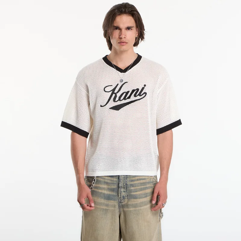 T-shirt Karl Kani Cursive Varsity Crochet Boxy T-Shirt White L
