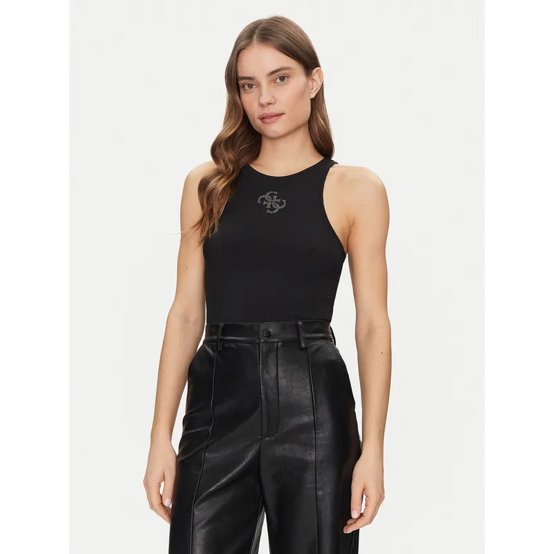 Guess Τοπ W5GP57 KCV52 Μαύρο Regular Fit