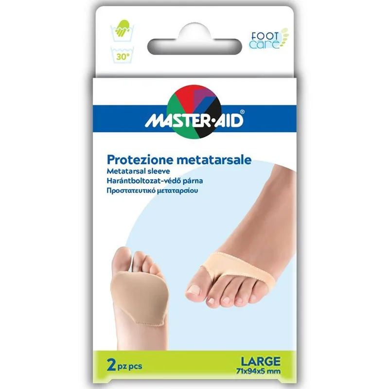 Master Aid Metatarsal Sleeve Προστατευτικό Μεταταρσίου με Gel & Ύφασμα 2 Τεμάχια - Large 71x94x5mm