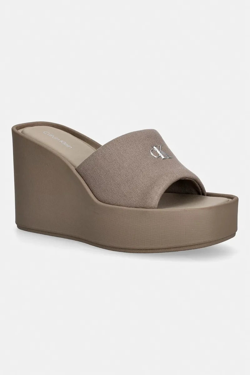 Calvin Klein σαγιονάρες σε σφήνα Γυναικείες WEDGE 70 SNDL CANV MG