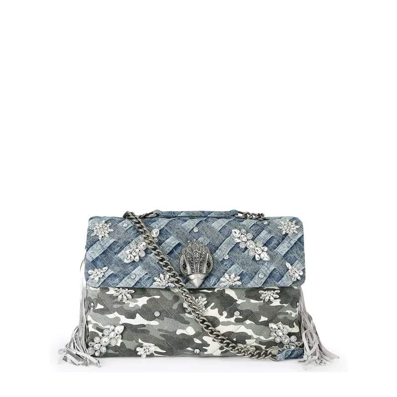 Shoulder Bags γυναικεία Kurt Geiger Denim 5603899609 XXL Kensington Crystals 262