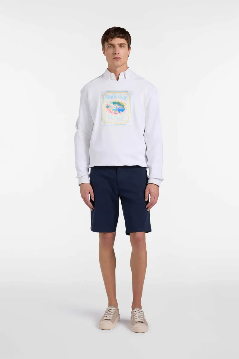 Harmont & Blaine ανδρική βερμούδα chino Regular Fit - BRQ022053560 Μπλε Σκούρο
