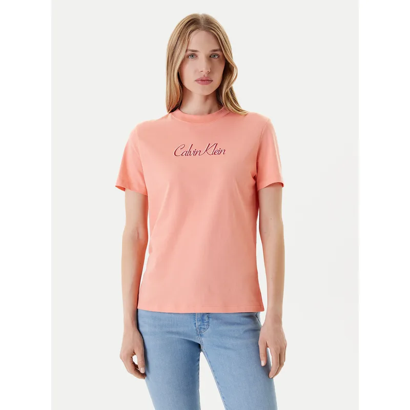 Calvin Klein Jeans T-Shirt Classic Logo LV047C854G Πορτοκαλί Regular Fit