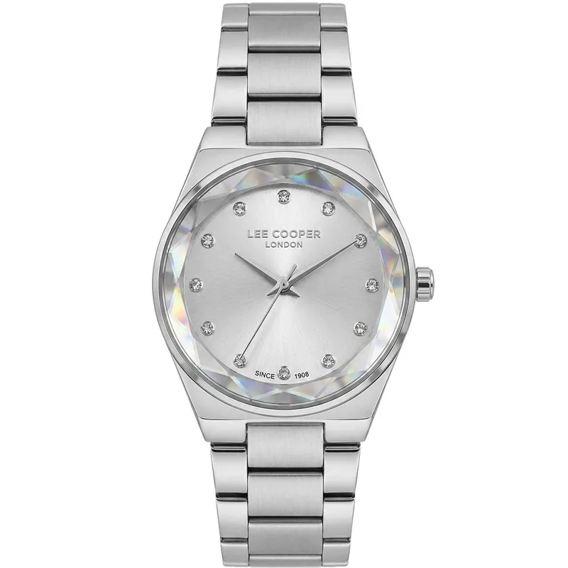 LEE COOPER Crystals Ladies - LC08378.330, Silver case with Metal Bracelet