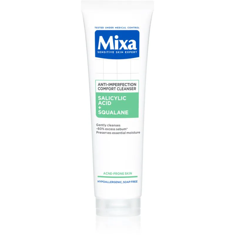 MIXA Anti-Imperfection Comfort Cleanser καθαριστικό τζελ προσώπου ενάντια στις ατέλειες της επιδερμίδας με ακμή 150 ml