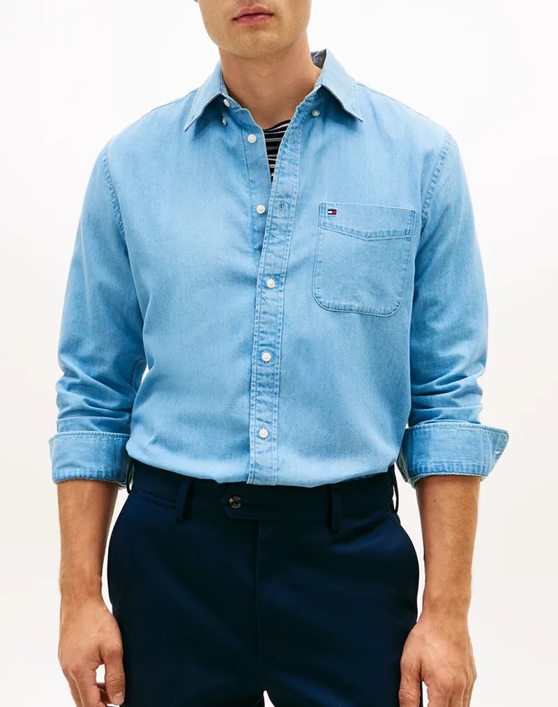 TOMMY HILFIGER BEDFORD INDIGO RF SHIRT MW0MW41689-1A4 DenimLightBlue