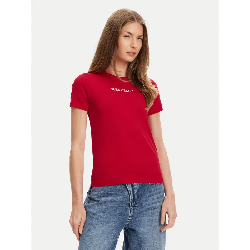 Guess Jeans T-Shirt W4YI01 J1314 Κόκκινο Slim Fit