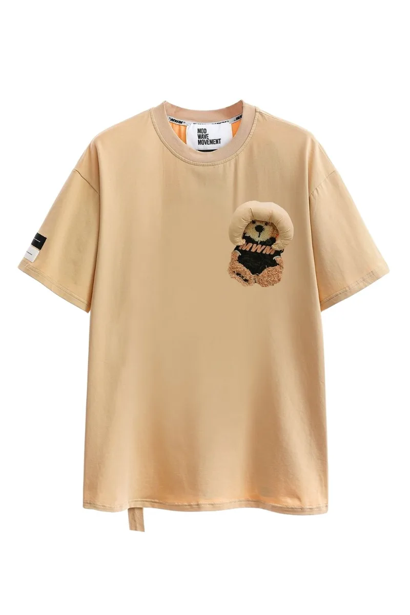 MOD WAVE MOVEMENT Unisex T-Shirt MIKE TEDDY MW082020589 - ΜΠΕΖ-MW082020589-BEIGE