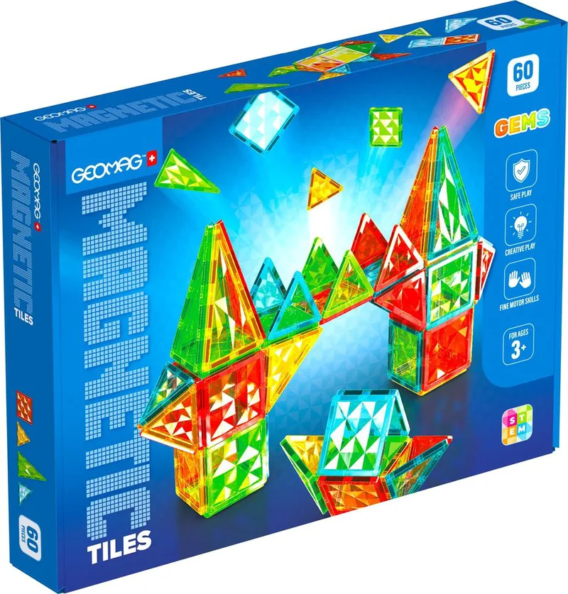 MAGNETIC TILES GEOMAG GEMS 60PCS