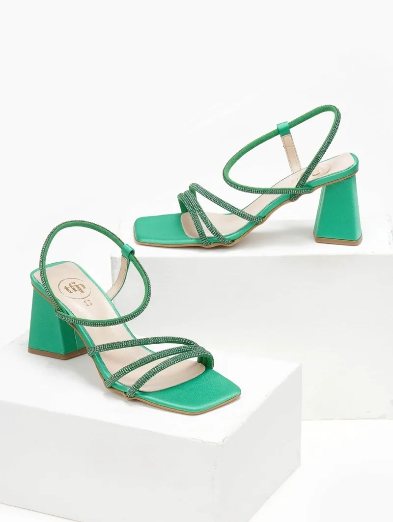 TFP Block Heel Sandals - 2190 - Vivid Green