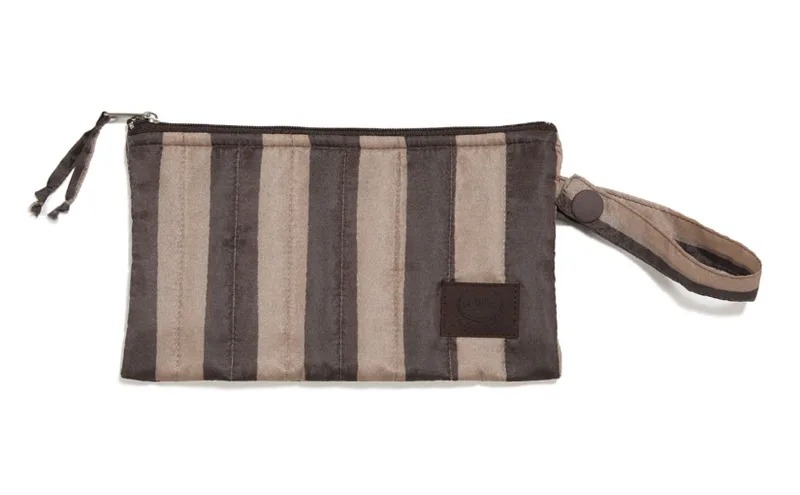 Αδιάβροχο Καπιτονέ Πορτοφόλι Stripes Brown