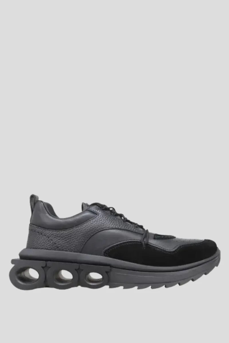 SALVATORE FERRAGAMO Ανδρικό Μαύρο Nima Knit Runner Sneakers