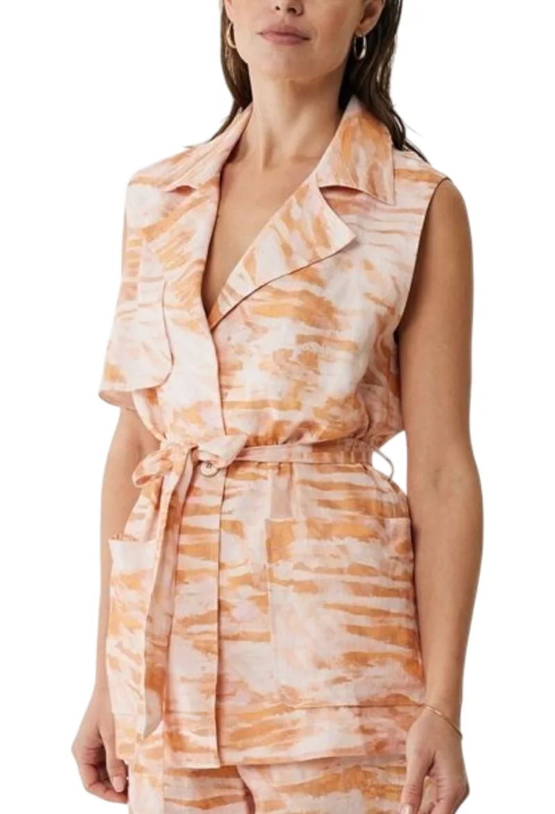 Γιλέκο Mexx Printed Sleeveless Blazer MF006002051W-Golden Sand Γυναικείο