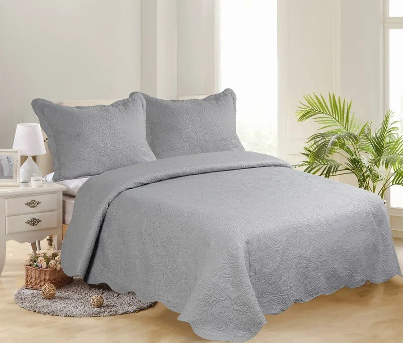 Σετ Κουβερλί Μονό 2 Τεμαχίων Silk Fashion Solid Light Grey/Dark Grey 160x220