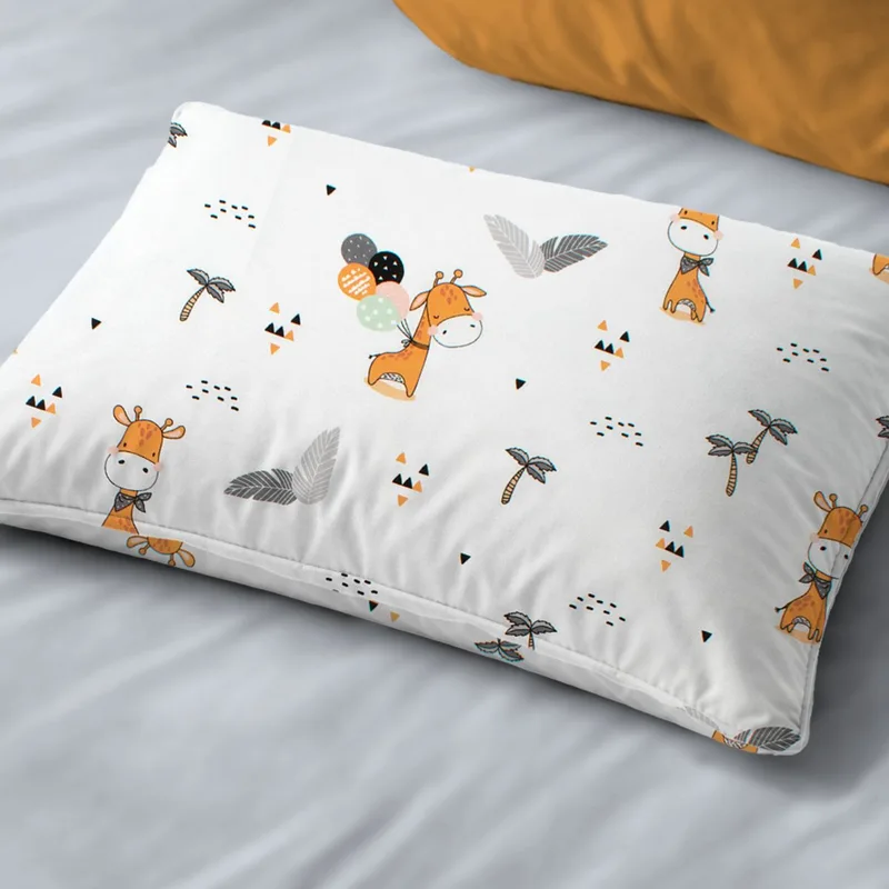 Παιδική Μαξιλαροθήκη (50x70) Dimcol Giraffe 599 White - Πορτοκαλί