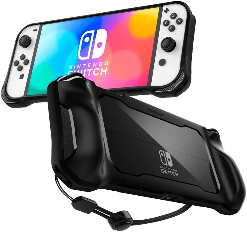 Spigen Θήκη Rugged Armor Nintendo Switch OLED - Matte Black (ACS04020)