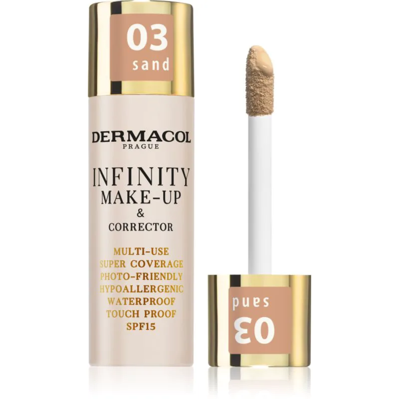 Dermacol Infinity Βάση πλήρους κάλυψης SPF 15 απόχρωση 03 Sand 20 γρ