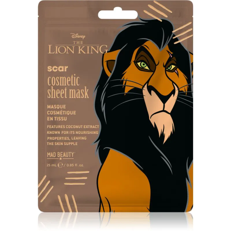 Mad Beauty Lion King Scar υφασμάτινη μάσκα ενυδάτωσης 25 ml