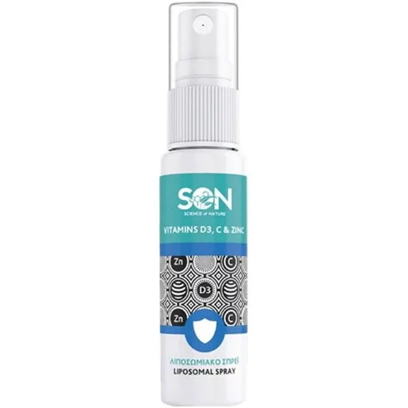 Son Vitamin D3, C & Zinc Liposomal Spray Συμπλήρωμα Διατροφής Βιταμινών D3, C & Ψευδάργυρου Λιποσωμικής Μορφής για Ενίσχυση του Ανοσοποιητικού με Αντιοξειδωτική Δράση σε Μορφή Spray με Γεύση Μέντα 30ml