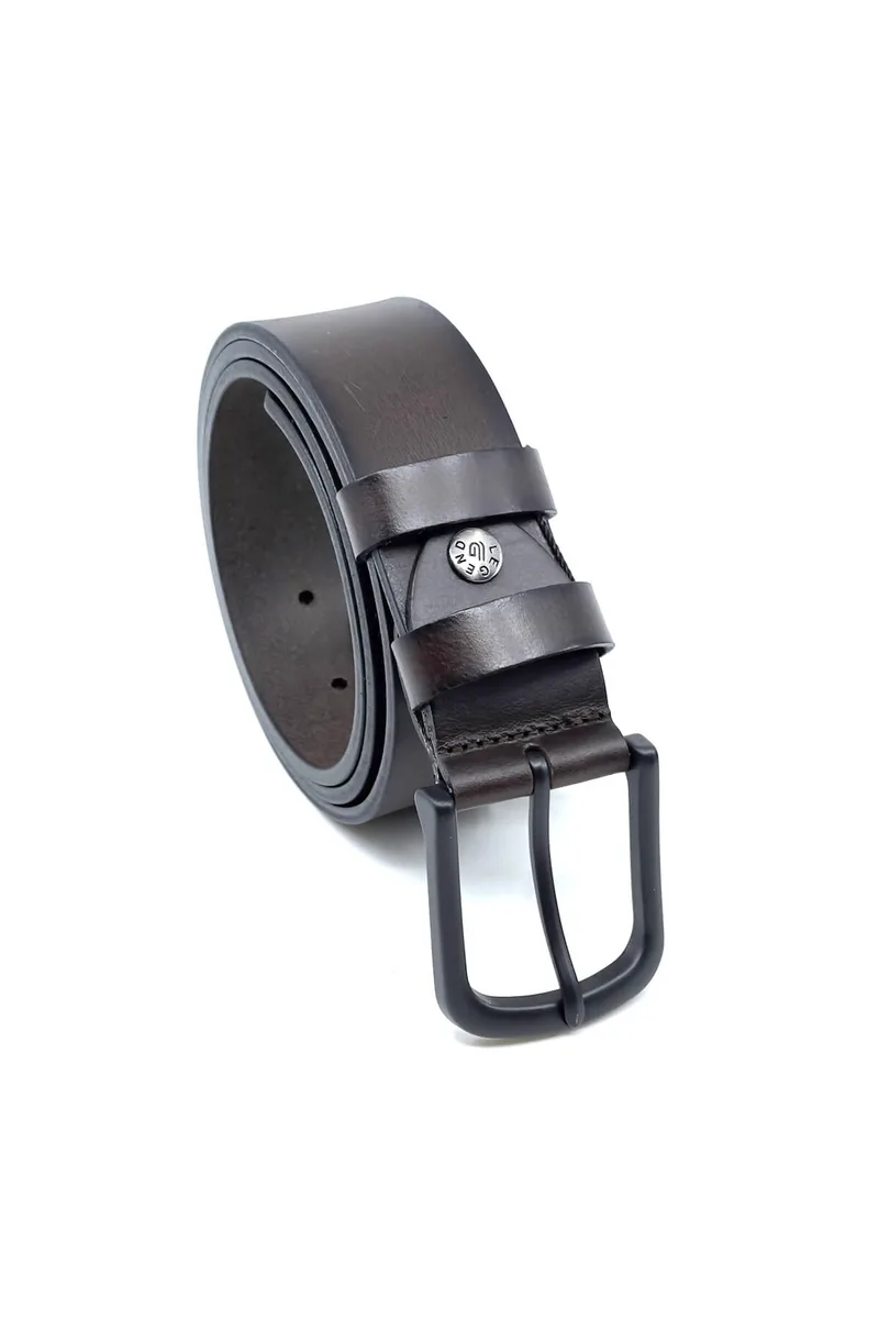 Legend Accessories Δερμάτινη Ζώνη 4 cm - Καφέ - L-101
