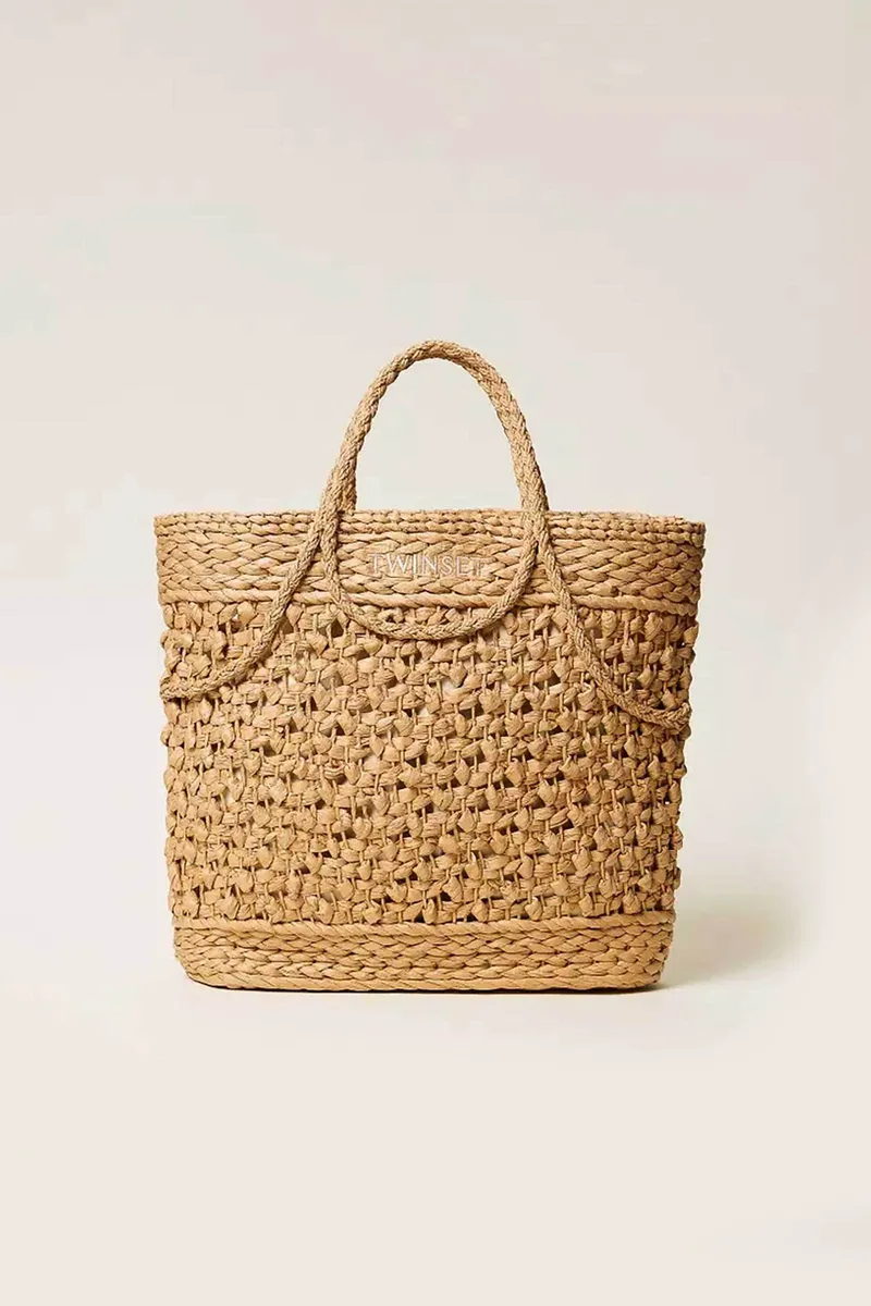 Twinset γυναικεία τσάντα ώμου shopper - 261TD8580 Μπεζ