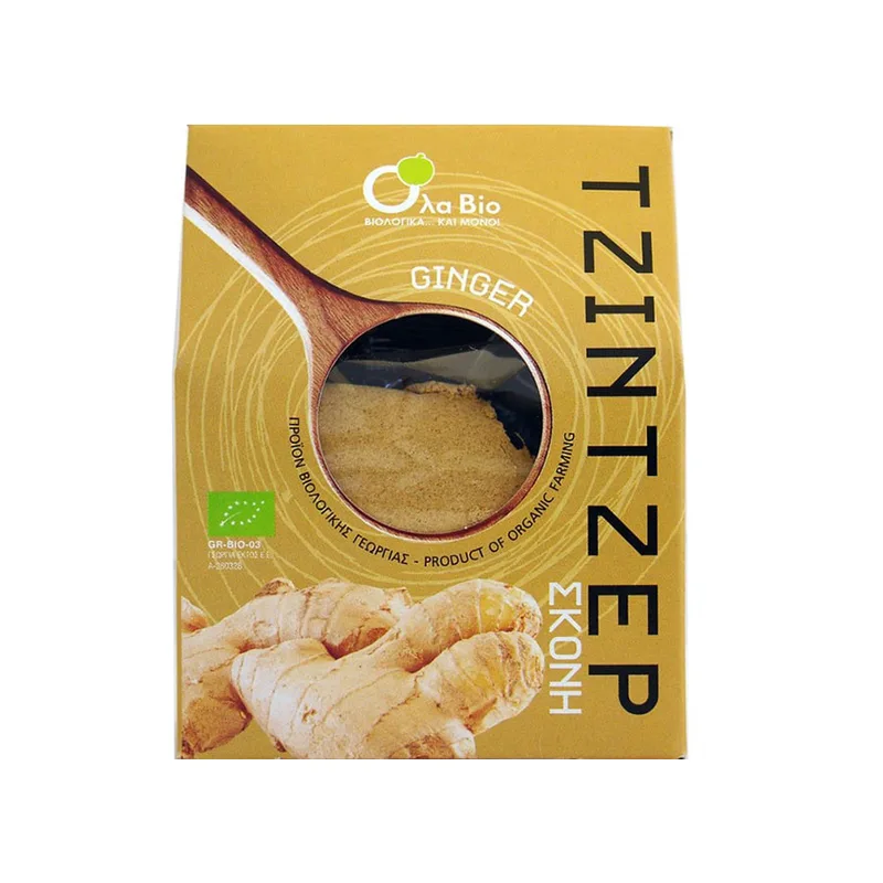 Βιολογικό Τζίντζερ σε Σκόνη - Όλα Bio - 50gr Ola Bio Ελλάδα No Sugar Added Low Carb Gluten Free Lactose Free Vegan Organic Palm Oil Free