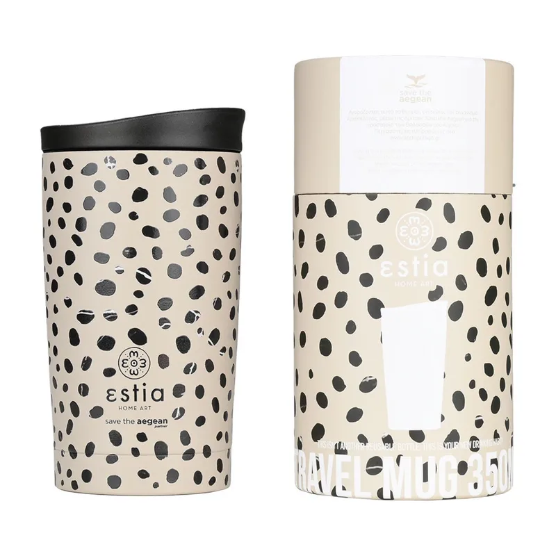 Estia Θερμός Travel Mug Save The Aegean 350Ml Leopard Taupe