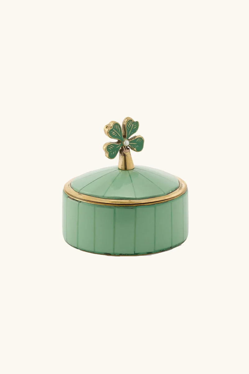 Doing Goods διακοσμητικό δοχείο με καπάκι "Lucky Clover Circus Box Medium Green" - 1.20.21.037.600.4