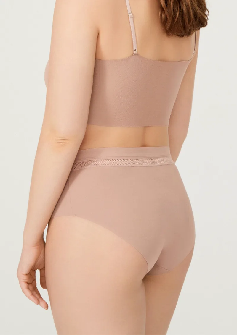 Plus Size Seamless Ψηλόμεσο Κιλοτάκι - Μόκα